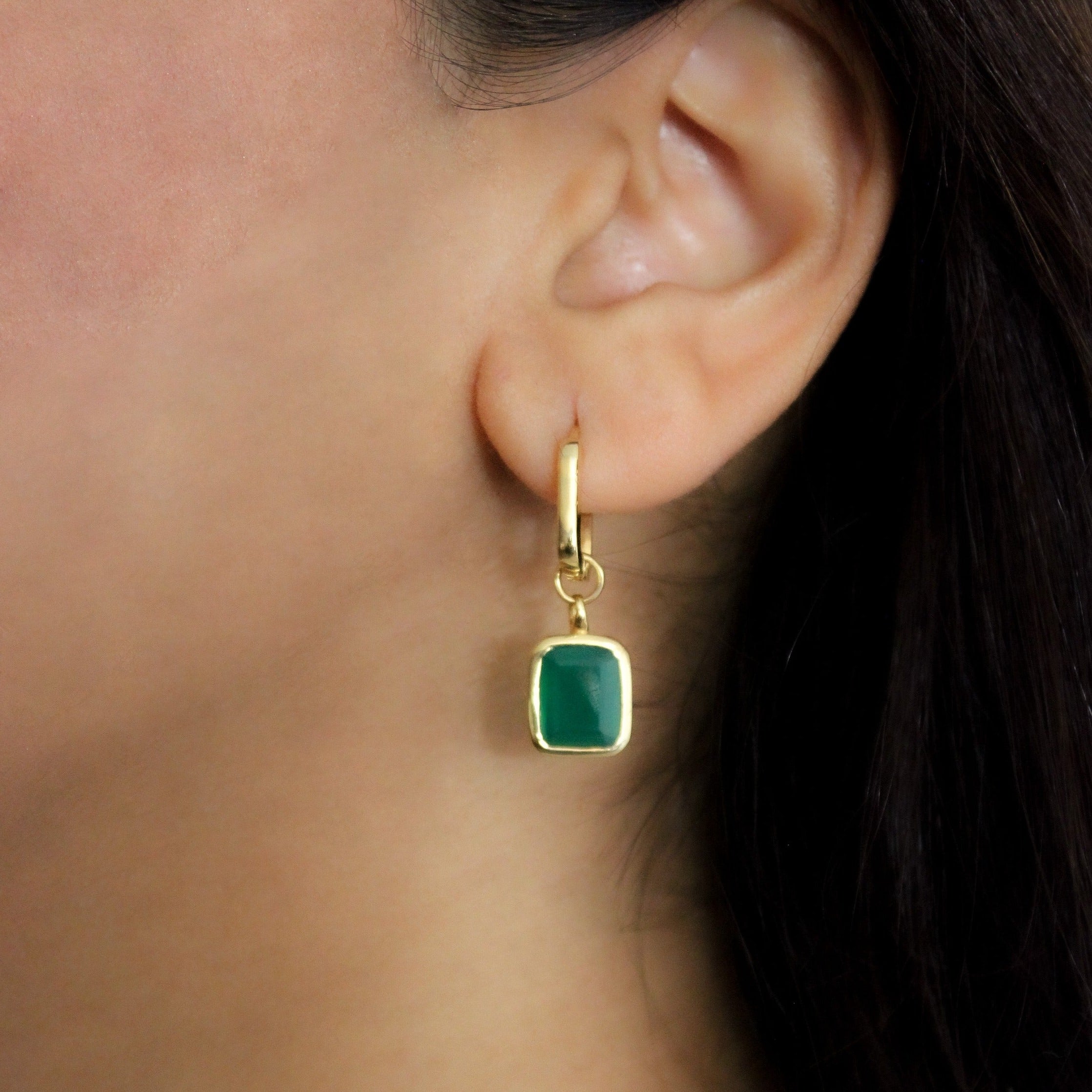 Lilly Green Onyx Earrings SOMYA LONDON JEWELLERY
