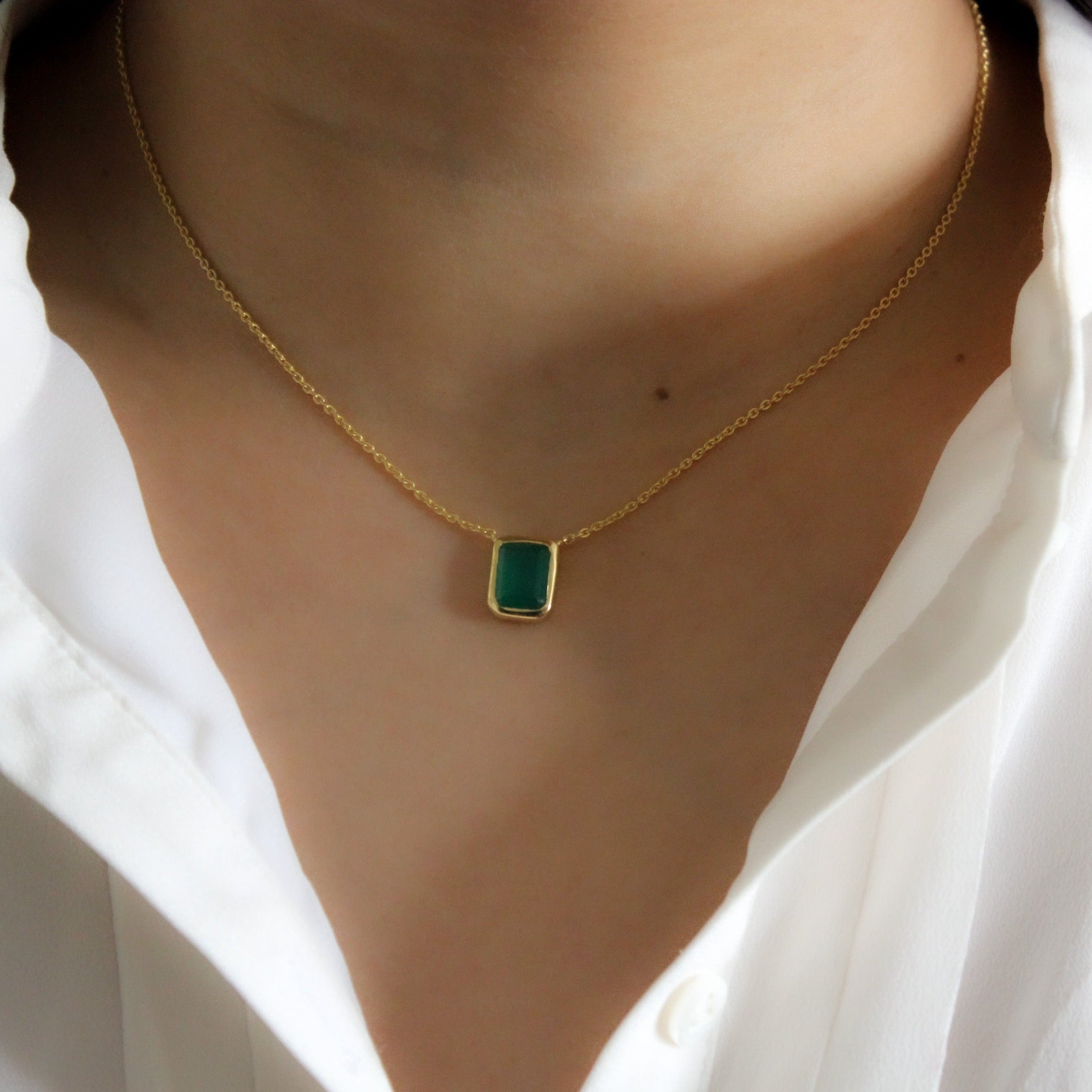 Green onyx necklace outlet