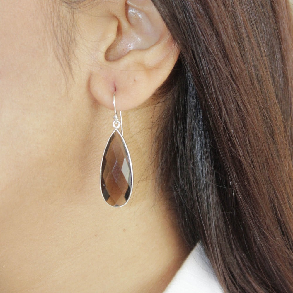 Smoky quartz sale earrings silver